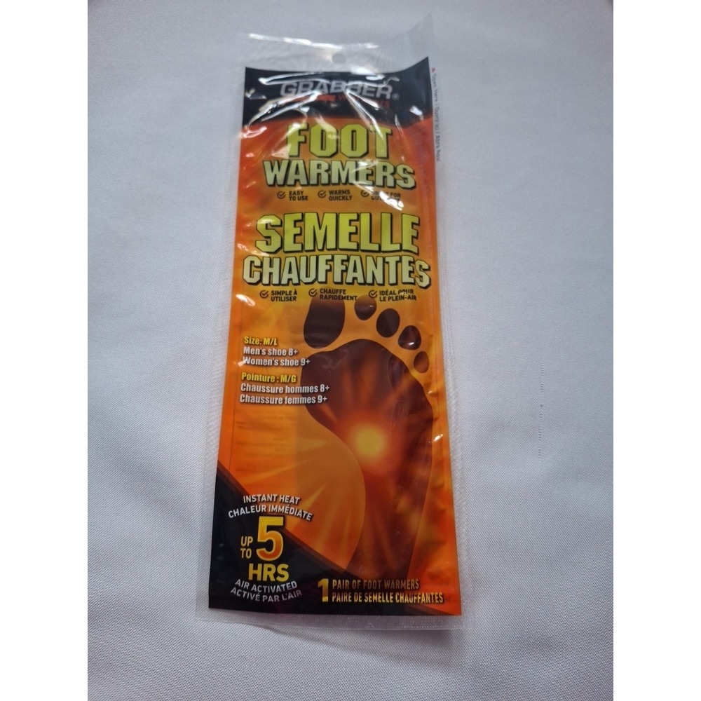 GRABBER 1  PAIR FOOT WARMERS - MEDIUM LARGE FWMLES